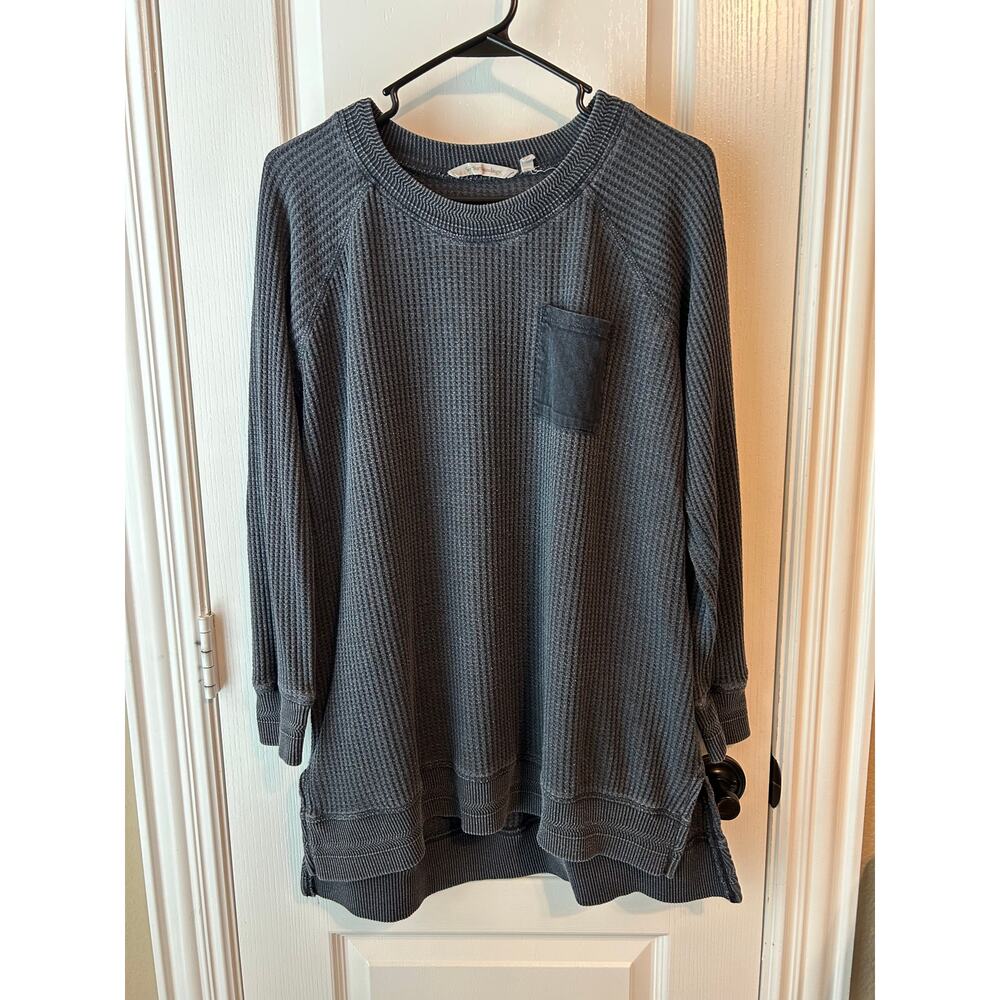 Soft Surrounds Grey Tunic Large Cotton Blend